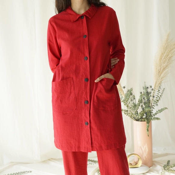 SELVA NEGRA Benni Jacket in Red Linen. Size 4. - Picture 4 of 5